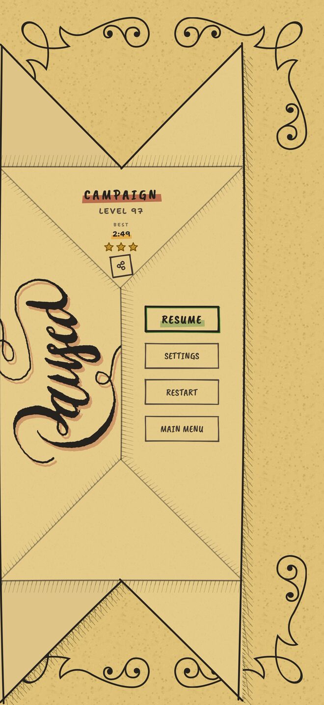 The manila sheet paused: the page folds shut over the board.